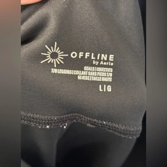 Aerie Offline Goals High Waisted 7/8 Legging Sz Large BUNDLE black & navy - Picture 5 of 14